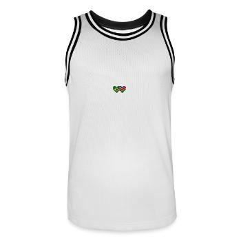 Brasilien Namibia Flagge Herz - Männer Basketball-Trikot - Weiß/Schwarz - Vorne - AI Model Male 185 dark (185cm)