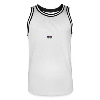 Estland Namibia Flagge Herz - Männer Basketball-Trikot - Weiß/Schwarz - Vorne - AI Model Male 185 dark (185cm)