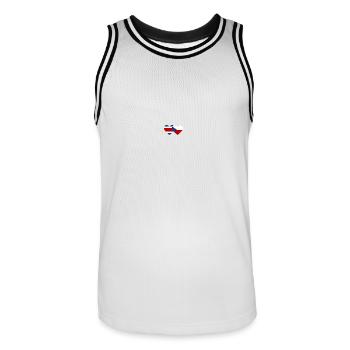 Coeur de drapeau de la République tchèque du Costa Rica - Maillot de basket Homme - blanc/noir - Devant - AI Model Male 185 dark (185cm)