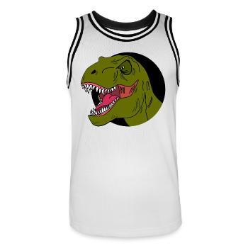 Tyrannosaurus Rex Dinosaur - Men's Basketball Jersey - white/black - Front - AI Model Male 185 dark (185cm)