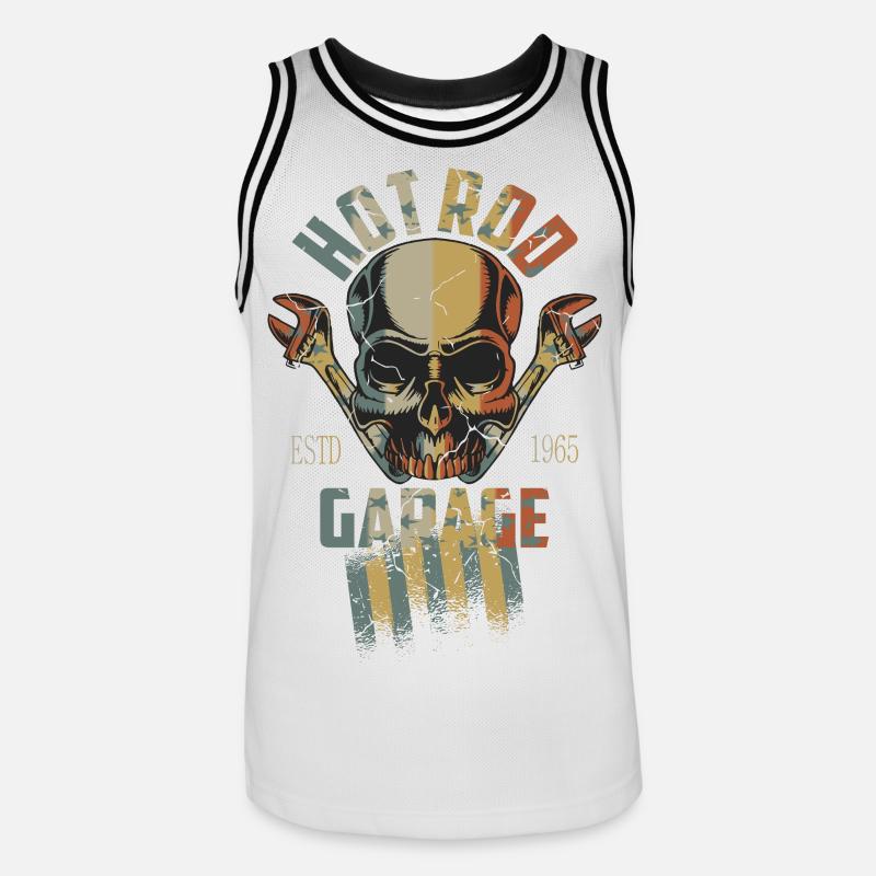 Hot Rod - Koszulka koszykarska męska - biały/czarny