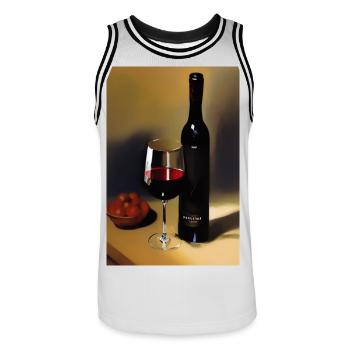 Wine drinkers - Men's Basketball Jersey - white/black - Front - AI Model Male 185 dark (185cm)