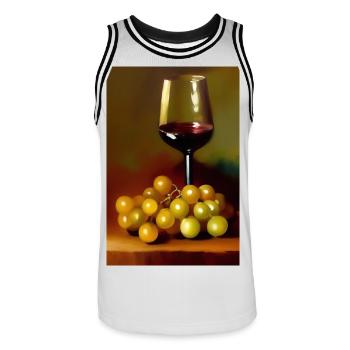 Wine drinkers - Men's Basketball Jersey - white/black - Front - AI Model Male 185 dark (185cm)