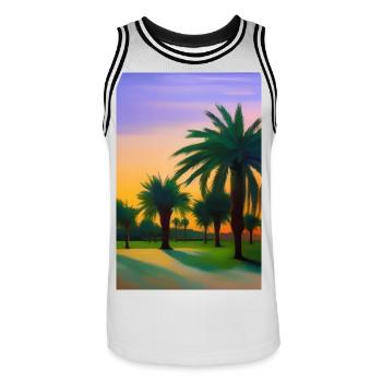 Arabian Desert - Men's Basketball Jersey - white/black - Front - AI Model Male 185 dark (185cm)