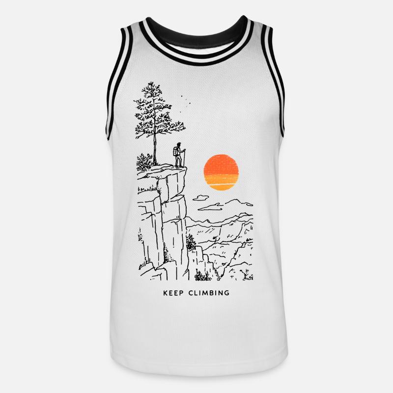 Tranche de coucher de soleil - Maillot de basket Homme - blanc/noir