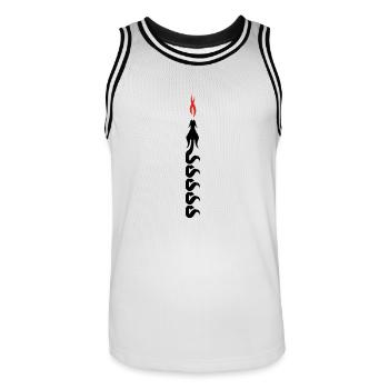 draak - Männer Basketball-Trikot - Weiß/Schwarz - Vorne - AI Model Male 185 dark (185cm)