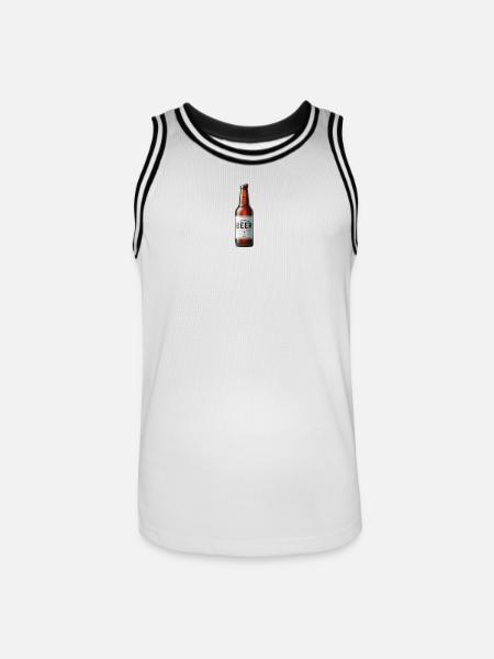 Bier - Männer Basketball-Trikot - Weiß/Schwarz