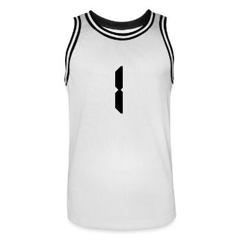 1. 1 JAHR. 1-JÄHRIGES JUBILÄUM. GEBURTSTAG 1 JAHR - Männer Basketball-Trikot - Weiß/Schwarz - Vorne - AI Model Male 185 dark (185cm)