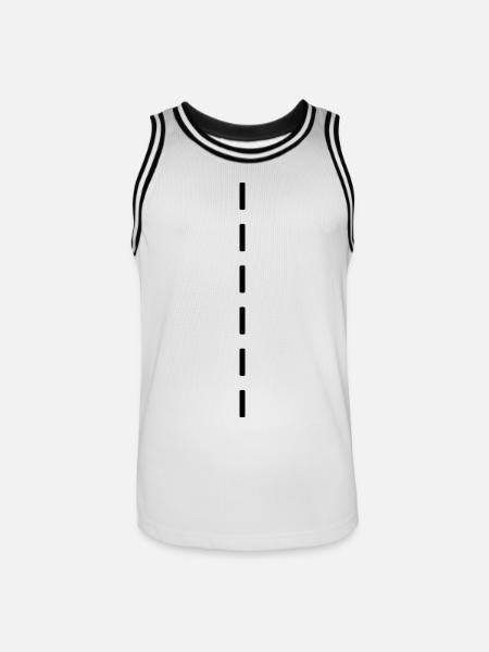 Strichellinie / dashed (1c) - Men's Basketball Jersey - white/black