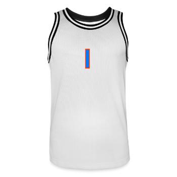HAPPY BIRTHDAY. HAPPY BIRTHDAY. ANNIVERSARY. - Men's Basketball Jersey - white/black - Front - AI Model Male 185 dark (185cm)