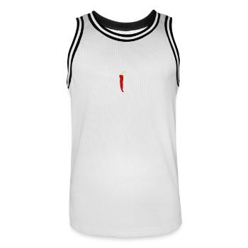 Piments au Chili cadeau cadeau - Maillot de basket Homme - blanc/noir - Devant - AI Model Male 185 dark (185cm)