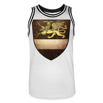 Rostock | Vintage Style | Greif - Männer Basketball-Trikot - Weiß/Schwarz - Vorne - AI Model Male 185 dark (185cm)