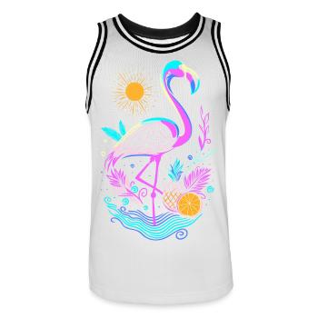 Flamingo Pineapple Fruits - Men's Basketball Jersey - white/black - Front - AI Model Male 185 dark (185cm)