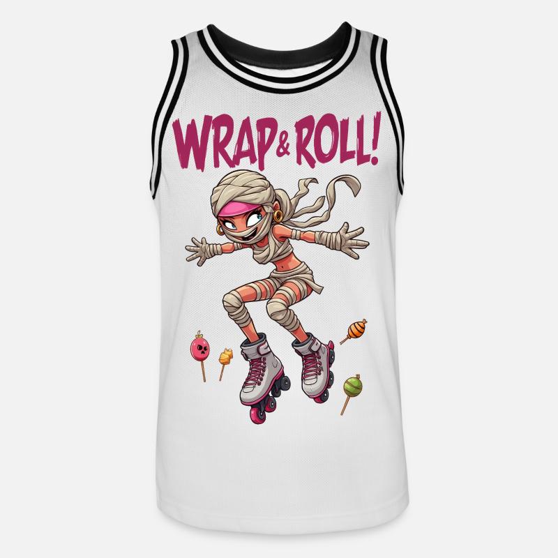 Cutie Roller Derby Mummia - Halloween - Maglia da basket per uomo - bianco/nero