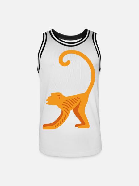 Orangutan line logo - Men's Basketball Jersey - white/black