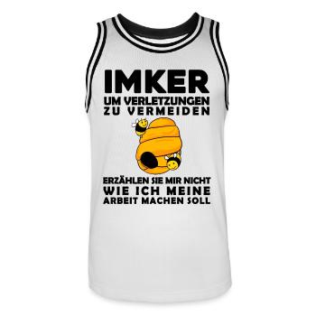 Imker Imkerei Honig Bienen - Männer Basketball-Trikot - Weiß/Schwarz - Vorne - AI Model Male 185 dark (185cm)