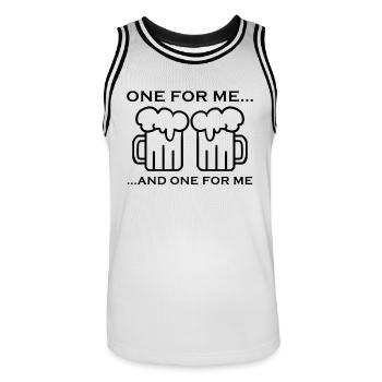 Beer Beer Mug Gift - Men's Basketball Jersey - white/black - Front - AI Model Male 185 dark (185cm)