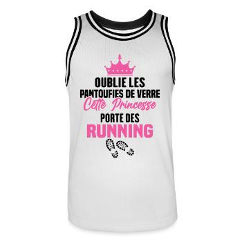 Cette princesse porte des running - Maillot de basket Homme - blanc/noir - Devant - AI Model Male 185 dark (185cm)