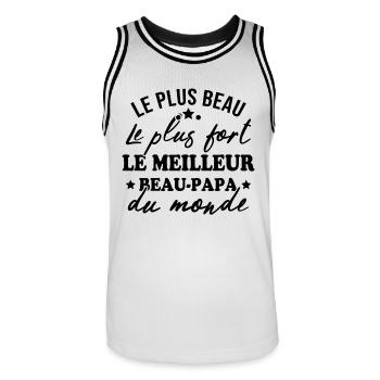 le meilleur beau papa du monde - Maillot de basket Homme - blanc/noir - Devant - AI Model Male 185 dark (185cm)
