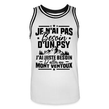 J'ai juste besoin d'aller au mont ventoux Humour - Maillot de basket Homme - blanc/noir - Devant - AI Model Male 185 dark (185cm)