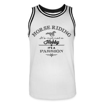 L’équitation c’est la passion - black edition - Maillot de basket Homme - blanc/noir - Devant - AI Model Male 185 dark (185cm)