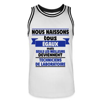Les meilleurs techniciens de laboratoire - Maillot de basket Homme - blanc/noir - Devant - AI Model Male 185 dark (185cm)