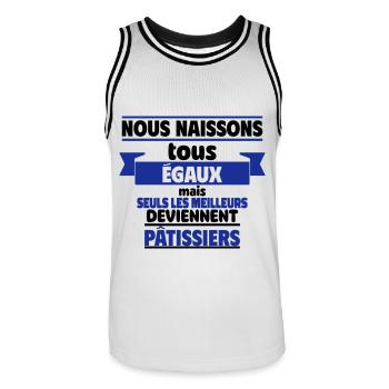 Les meilleurs pâtissiers - Maillot de basket Homme - blanc/noir - Devant - AI Model Male 185 dark (185cm)
