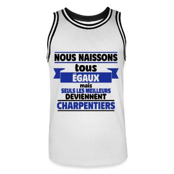 Les meilleurs charpentiers - Maillot de basket Homme - blanc/noir - Devant - AI Model Male 185 dark (185cm)