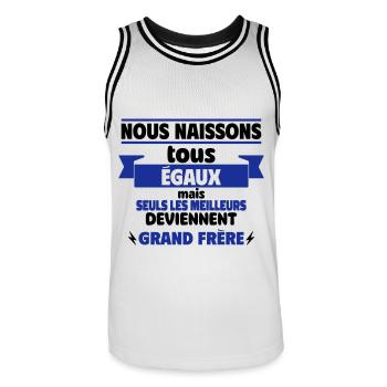 les meilleurs grand frère - Maillot de basket Homme - blanc/noir - Devant - AI Model Male 185 dark (185cm)