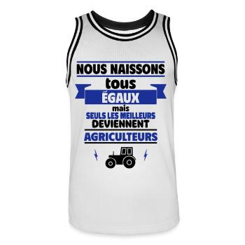 les meilleurs agriculteur - Maillot de basket Homme - blanc/noir - Devant - AI Model Male 185 dark (185cm)