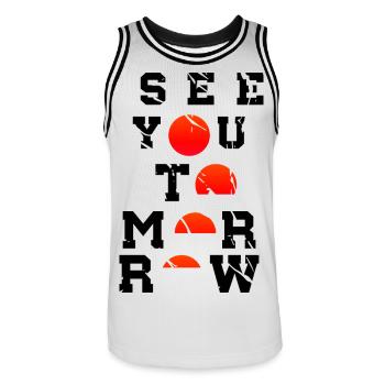 See You Tomorrow Inspiration Art Japon - Maillot de basket Homme - blanc/noir - Devant - AI Model Male 185 dark (185cm)