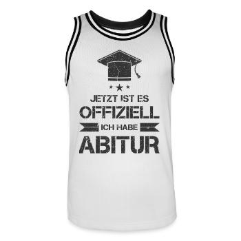 Abitur Abi Abschluss Prüfung bestanden Geschenk - Männer Basketball-Trikot - Weiß/Schwarz - Vorne - AI Model Male 185 dark (185cm)