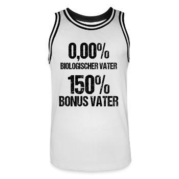 Bonus Vater Papa Papi Stiefvater Vatertag Geschenk - Männer Basketball-Trikot - Weiß/Schwarz - Vorne - AI Model Male 185 dark (185cm)