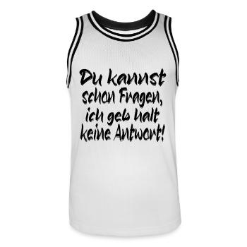 Kannst fragen - Männer Basketball-Trikot - Weiß/Schwarz - Vorne - AI Model Male 185 dark (185cm)