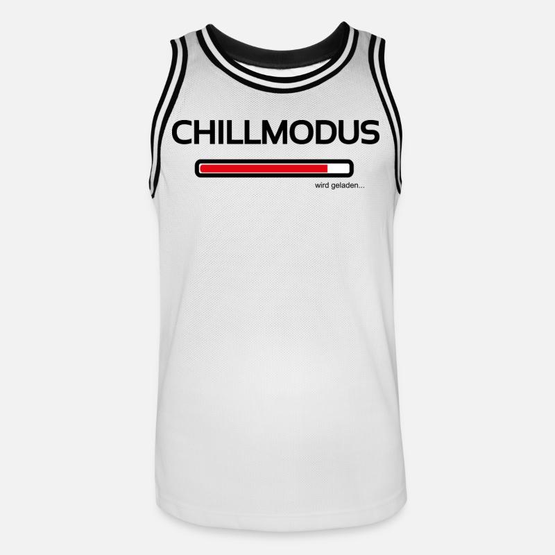 Chillmodus - heute wird nur noch ausgeruht - Männer Basketball-Trikot - Weiß/Schwarz
