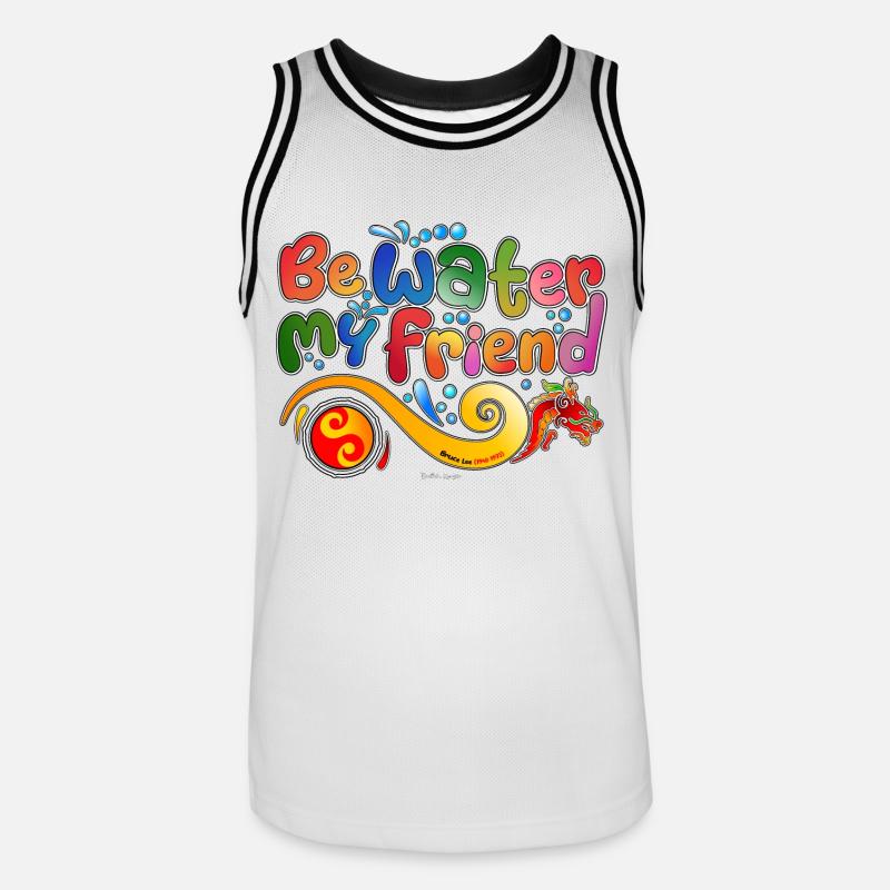 Omaggio a Bruce Lee - Maglia da basket per uomo - bianco/nero