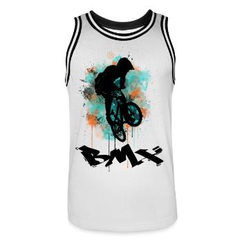Vélo BMX - Maillot de basket Homme - blanc/noir - Devant - AI Model Male 185 dark (185cm)