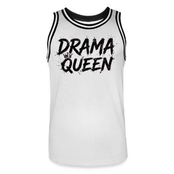 Drama Queen with Crown - Men's Basketball Jersey - white/black - Front - AI Model Male 185 dark (185cm)