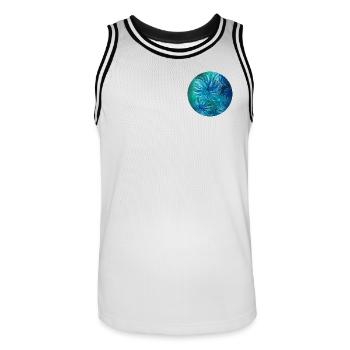 Summer colours - hand-painted by Martina Eßer - Men's Basketball Jersey - white/black - Front - AI Model Male 185 dark (185cm)