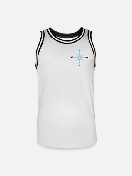 Compass Cardinal Directions Star Compass Maritime - Men's Basketball Jersey - white/black