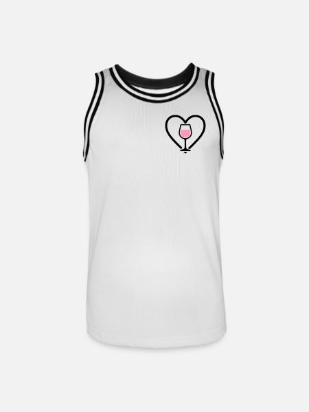 Heart + Rosé Wine – Rosé Lover - Men's Basketball Jersey - white/black