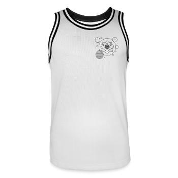 Lotus & Geometrie – Ästhetische Balance aus Natur - Männer Basketball-Trikot - Weiß/Schwarz - Vorne - AI Model Male 185 dark (185cm)