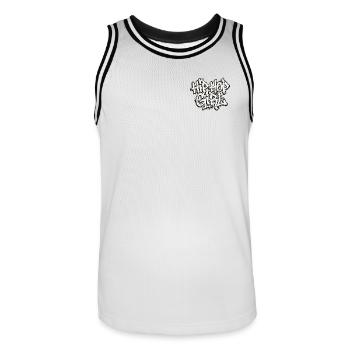 Hip Hop Girl Handschrift Graffiti - Männer Basketball-Trikot - Weiß/Schwarz - Vorne - AI Model Male 185 dark (185cm)
