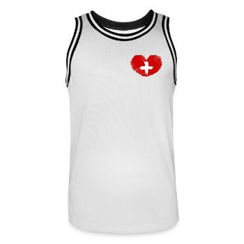 SUISSE FAN D’EUROPA SPORT - Maillot de basket Homme - blanc/noir - Devant - AI Model Male 185 dark (185cm)