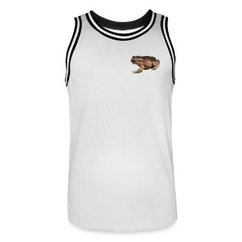 toad - Men's Basketball Jersey - white/black - Front - AI Model Male 185 dark (185cm)