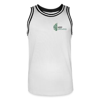 Monstera – Weiter wachsen - Männer Basketball-Trikot - Weiß/Schwarz - Vorne - AI Model Male 185 dark (185cm)