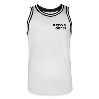 arrivederci - Männer Basketball-Trikot - Weiß/Schwarz - Vorne - AI Model Male 185 dark (185cm)