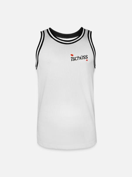 TSCHÜSS ABSCHIED HERZ - Männer Basketball-Trikot - Weiß/Schwarz
