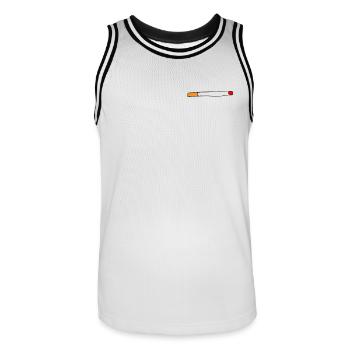 Zigarette - Männer Basketball-Trikot - Weiß/Schwarz - Vorne - AI Model Male 185 dark (185cm)