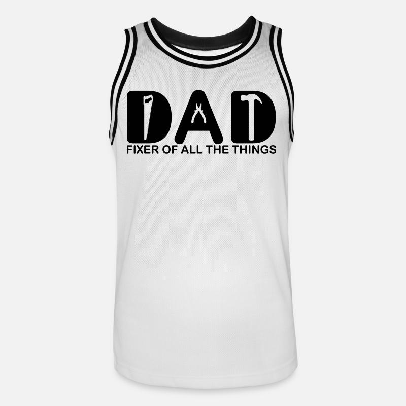 Papa. Fixierer aller Dinge. - Männer Basketball-Trikot - Weiß/Schwarz